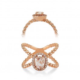 ΔΑΧΤΥΛΙΔΙ Κ18 ΜΕ ROSE CUT ΔΙΑΜΑΝΤΙ ΚΑΙ ΔΙΑΜΑΝΤΙΑ