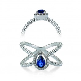 ΔΑΧΤΥΛΙΔΙ Κ18 ΜΕ ΔΙΑΜΑΝΤΙΑ ΚΑΙ ΖΑΦΕΙΡΙ