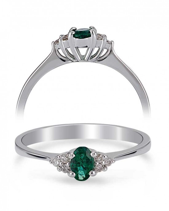 ΔΑΧΤΥΛΙΔΙ Κ18 ΜΕ ΔΙΑΜΑΝΤΙΑ ΚΑΙ ΣΜΑΡΑΓΔΙ