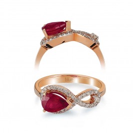 ΔΑΧΤΥΛΙΔΙ Κ18 ΜΕ ΔΙΑΜΑΝΤΙΑ ΚΑΙ ΡΟΥΜΠΙΝΙ