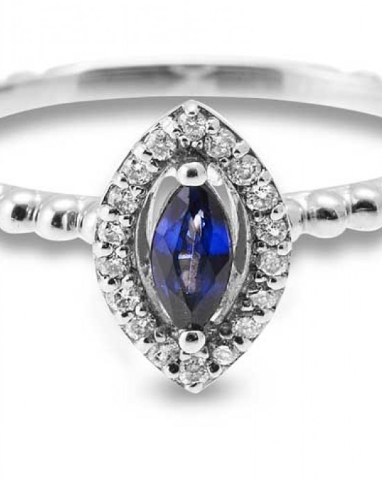 ΔΑΧΤΥΛΙΔΙ Κ18 ΜΕ ΔΙΑΜΑΝΤΙΑ ΚΑΙ ΖΑΦΕΙΡΙ