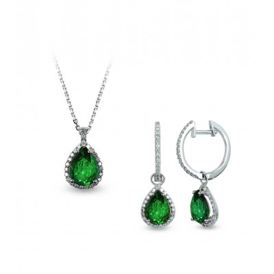 ΣΕΤ ΣΚΟΥΛΑΡΙΚΙΑ ΜΕΝΤΑΓΙΟΝ Κ18 ΜΕ ΔΙΑΜΑΝΤΙΑ ΚΑΙ ΣΜΑΡΑΓΔΙ