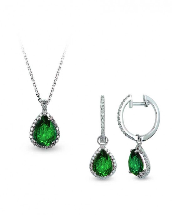 ΣΕΤ ΣΚΟΥΛΑΡΙΚΙΑ ΜΕΝΤΑΓΙΟΝ Κ18 ΜΕ ΔΙΑΜΑΝΤΙΑ ΚΑΙ ΣΜΑΡΑΓΔΙ